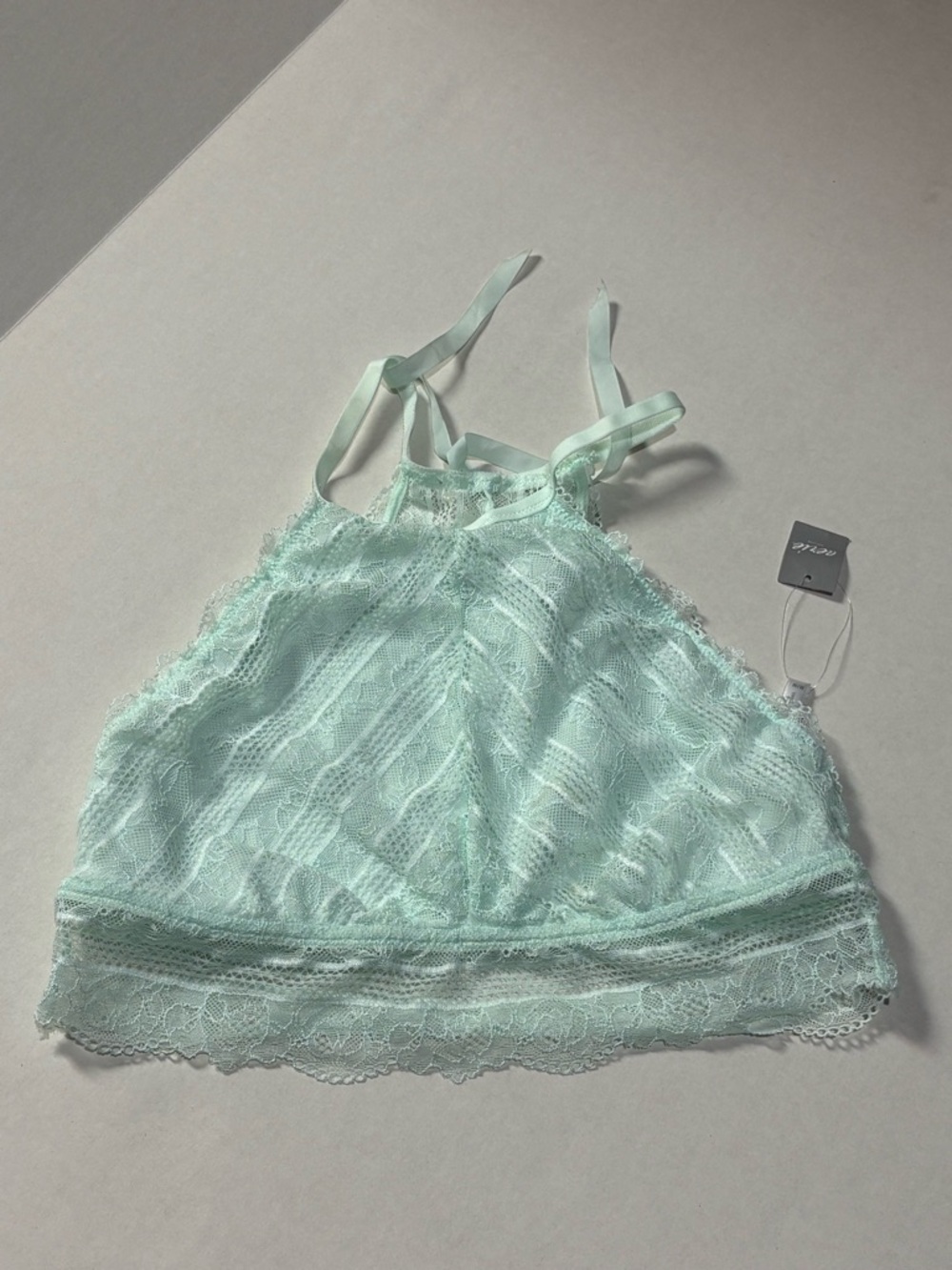 Aerie Lace Bralette Mint Green Strappy Back Size M NWT Soft